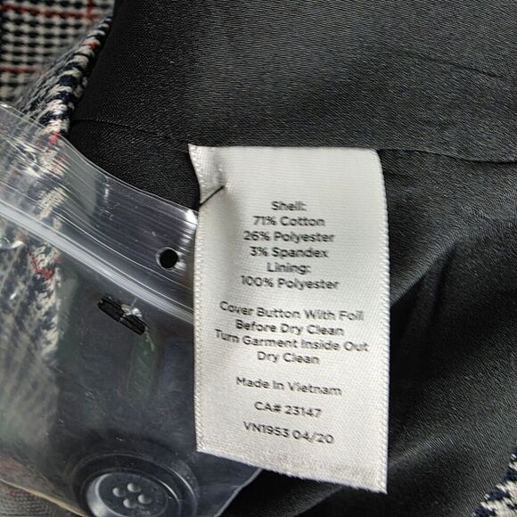 Talbots Aberdeen Blazer Jacket Womens 14 Houndstooth Plaid Knit Cotton Blend - Picture 4 of 6